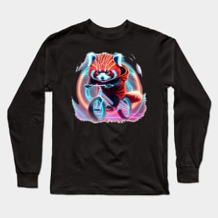 Red Panda Riding A Bike Long Sleeve T-Shirt